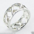 Sterling Silver 925 Stamped Fancy Criss-Cross "X" Pattern Ring Size 6 Brand New