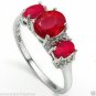 2.17 Carat Genuine Ruby Ring Size 6 Platinum over .925 Sterling Silver Brand New