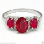 2.17 Carat Genuine Ruby Ring Size 6 Platinum over .925 Sterling Silver Brand New