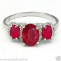 2.17 Carat Genuine Ruby Ring Size 5 Platinum over .925 Sterling Silver Brand New