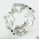Sterling Silver 925 Stamped Delicate Open Flowers Ring Size 6 Brand New