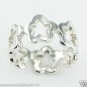 Sterling Silver 925 Stamped Delicate Open Flowers Ring Size 6 Brand New