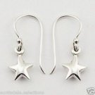 Petite Sterling Silver .925 Puffed Star Dangle Earrings - Stunning!
