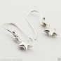 Petite Sterling Silver .925 Puffed Star Dangle Earrings - Stunning!