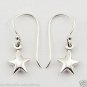 Petite Sterling Silver .925 Puffed Star Dangle Earrings - Stunning!
