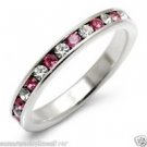 Sterling Silver 925 Stamped Top Grade Eternity Womens Crystal Ring Size 7 Rose