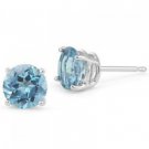 2 Carat Genuine Blue Topaz Platinum over .925 Sterling Silver Earrings - New