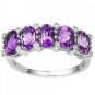 1.75 Carat Genuine Amethyst Ring Size 7 Platinum over .925 Sterling Silver - New