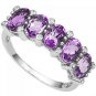1.75 Carat Genuine Amethyst Ring Size 7 Platinum over .925 Sterling Silver - New