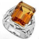 12.6 Carat Azotic Genuine Topaz Ring Size 7 Platinum over .925 Sterling Silver