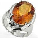 12.5 Carat Azotic Genuine Topaz Ring Size 7 Platinum over .925 Sterling Silver