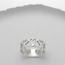 Sterling Silver 925 Stamped Connecting Hearts Ring Beautiful Size 8 Brand New