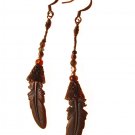 Copper Feather Earring
