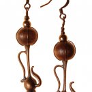 Genie Bottle Earring with Brown Bead   (+brown pearl bead)