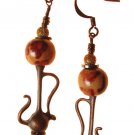 Genie Bottle Earring with Tiger Bead