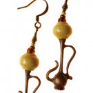 Genie Bottle Earring with Ochre Bead