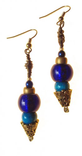 Blue Whirl Earring