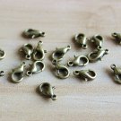 15 pieces of lobster claw clamps vintage bronze