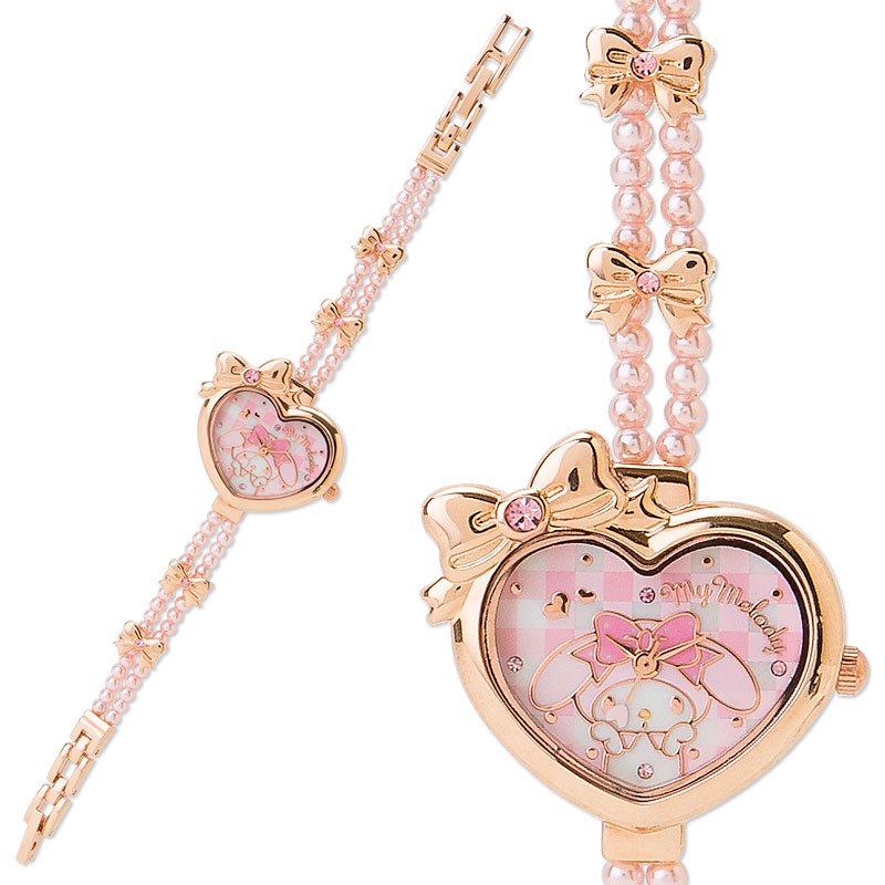 Gift! 2015 My Melody Bracelet Watch Pink Ribbon from SANRIO JAPAN F/S