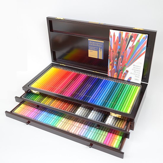 NEW Holbein Artists' colored Pencil of 150 colors Wood Box Set from Ja...