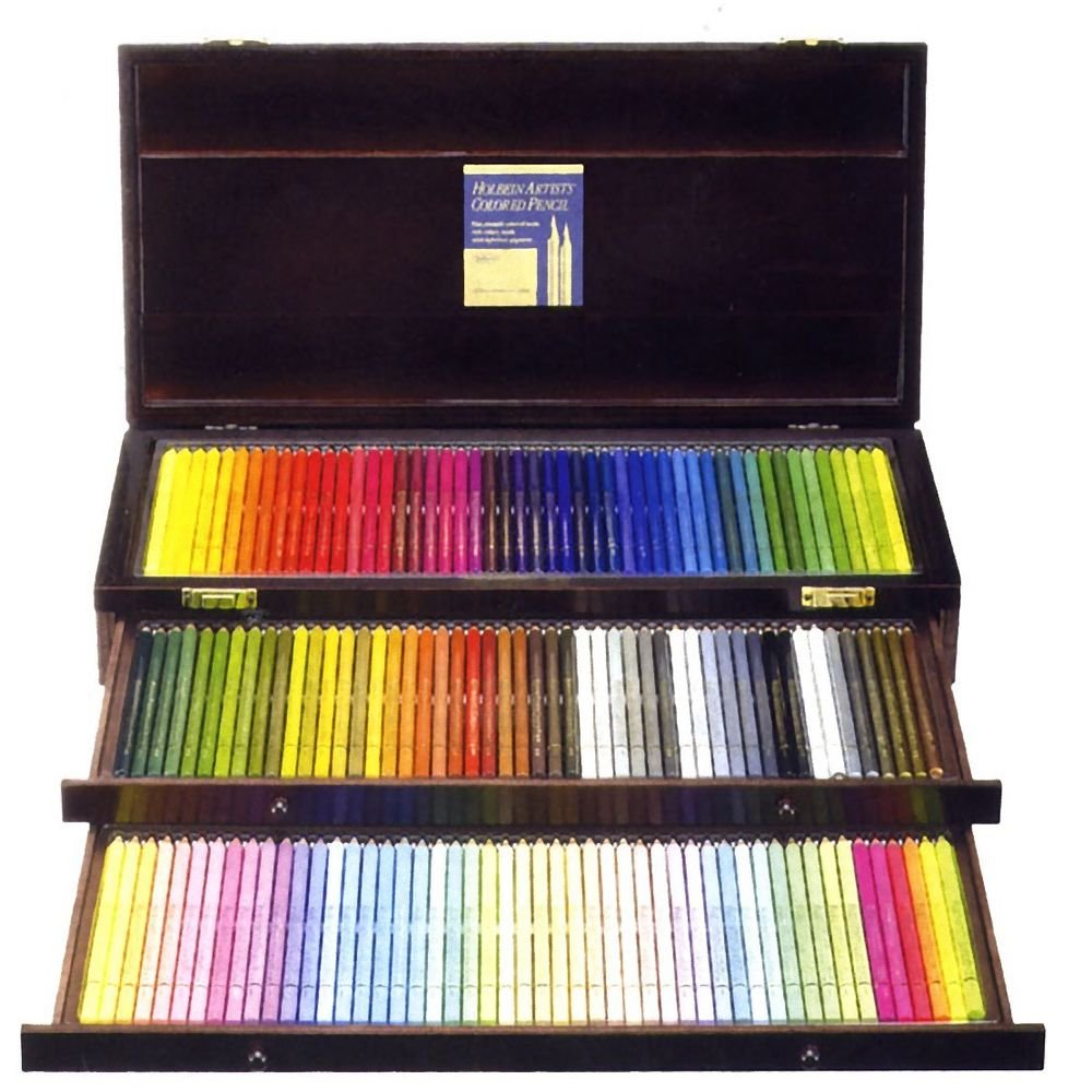 NEW Holbein Artists' colored Pencil of 150 colors Wood Box Set from