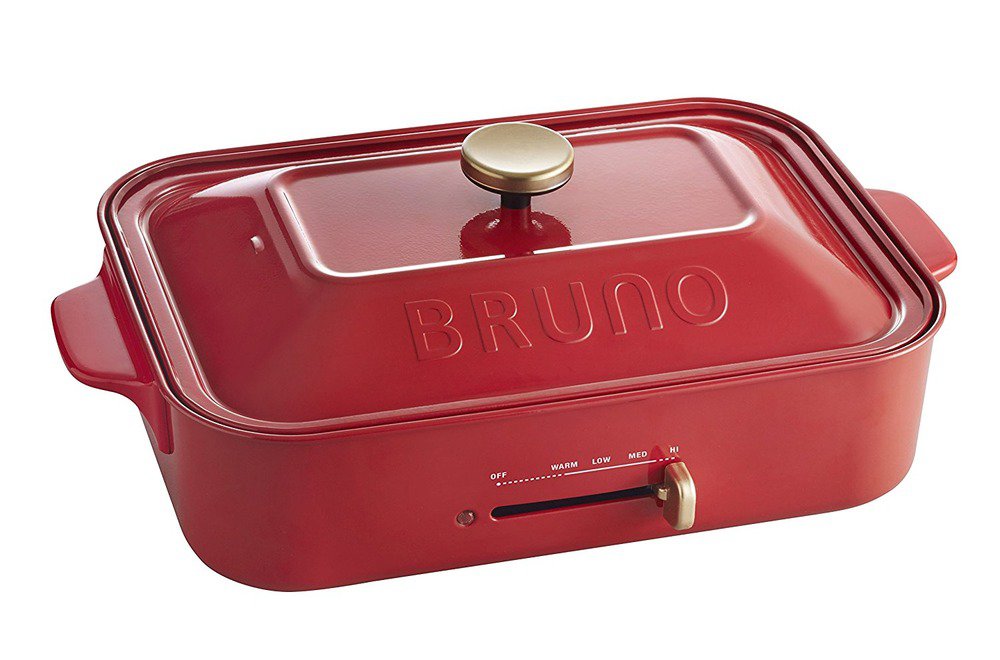 BRUNO Compact Hot 2 Plate SET pot Red BOE 021RD Takoyaki Okonomiyaki