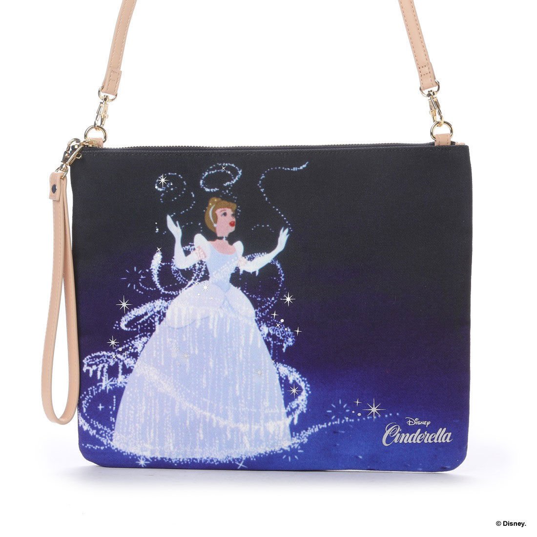 Disney Samantha Thavasa Cinderella 2 way Blue Clutch bag shoulder bag Petit