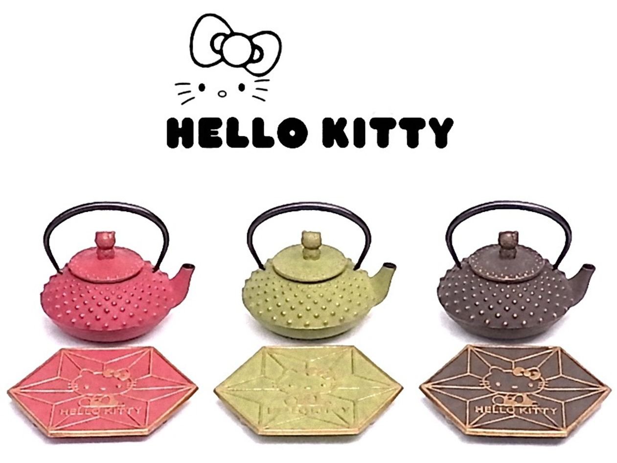 Hello Kitty Nanbu Iron Tea Pot x Coaster 0.35L SET Kettle red Dark ...