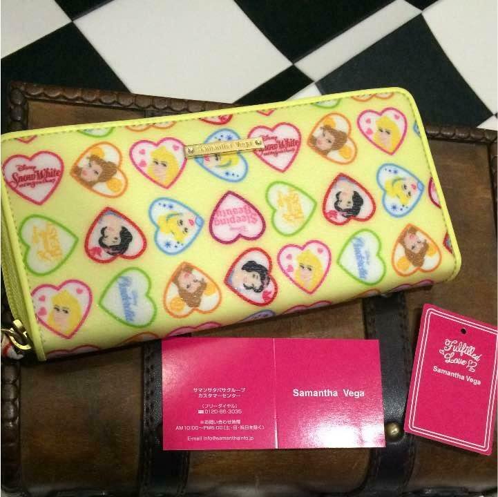 Disney Samantha Vega Princess Long Wallet Yellow Snow White Bell Cinderella Au
