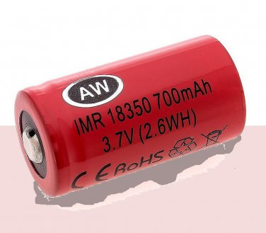 AW IMR 18350 700mAh battery BUTTON top vape Mechanical Mods torch flashlight cree