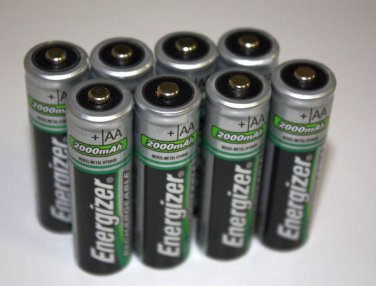 8 Pack Energizer Rechargeable AA High Capacity Ni-MH 2000mAh Batteries solar lawn led