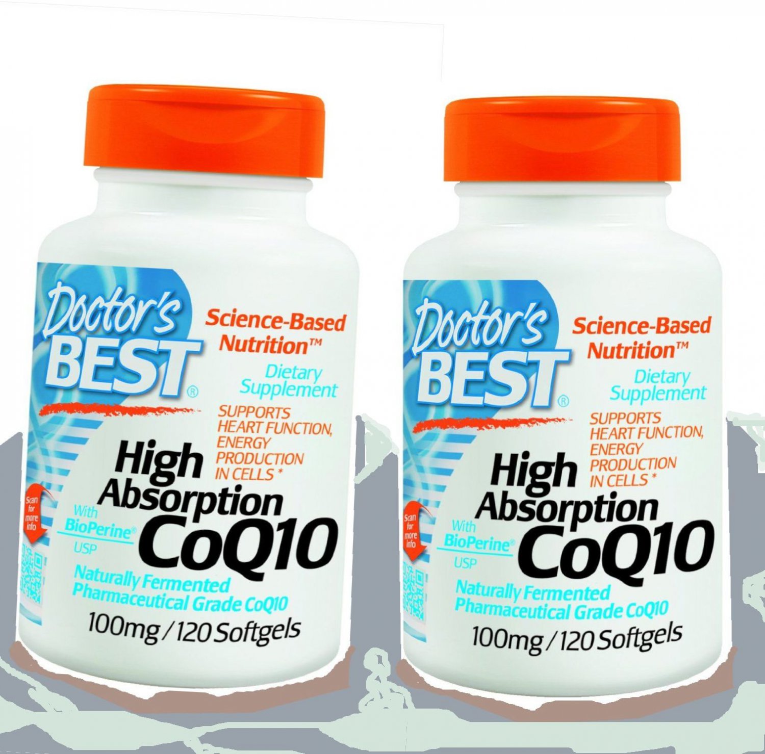 2X CoQ10 120 Caps High Absorption Doctor's Best (100 Mg), Softgels With ...