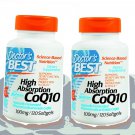 2X CoQ10 120 caps High Absorption Doctor's Best (100 mg), Softgels with BioPerine