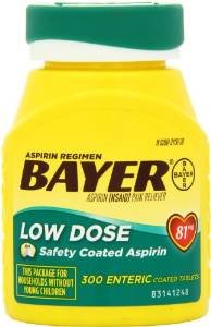 Bayer Aspirin Low Dose 81mg Enteric Coated (300 count tablets)