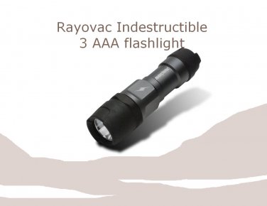 Rayovac Indestructible 3 AAA Flashlight, DIY3AAA-B LED 120 lumens