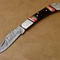 HAND MADE DAMASCUS STEEL POCKET FOLDING KNIFE - LOCK BACK 9" length AZ054