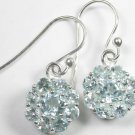 Dangle Blue Topaz Flower Earrings Sterling Silver
