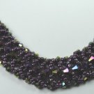 handcrafted Purple Crystal and Seed Bead Bracelet