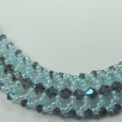 handcrafted Turquoise Aqua Crystal and Seed Bead Bracelet