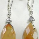 handcrafted Yellow Carnelian Earrings in Sterling Silver