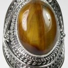 Exotic Brown Tigers Eye Ring in size 8