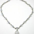 White Moonstone Necklace in Sterling Silver