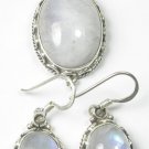 White Moonstone Pendant and Earrings Set in Sterling Silver