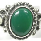 Green Onyx Ring in Sterling Silver size 5 1/4
