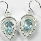 Teardrop Blue Topaz Earrings in Sterling Silver