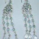 Chandelier Aquamarine Earrings in Sterling Silver