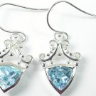 Blue Topaz Earrings in Sterling Silver