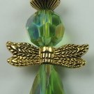Handcrafted Green Crystal Angel Pendant