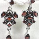 Red Garnet Earrings in Sterling Silver