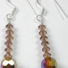 handcrafted Brown Crystal Earrings in Sterling Silver
